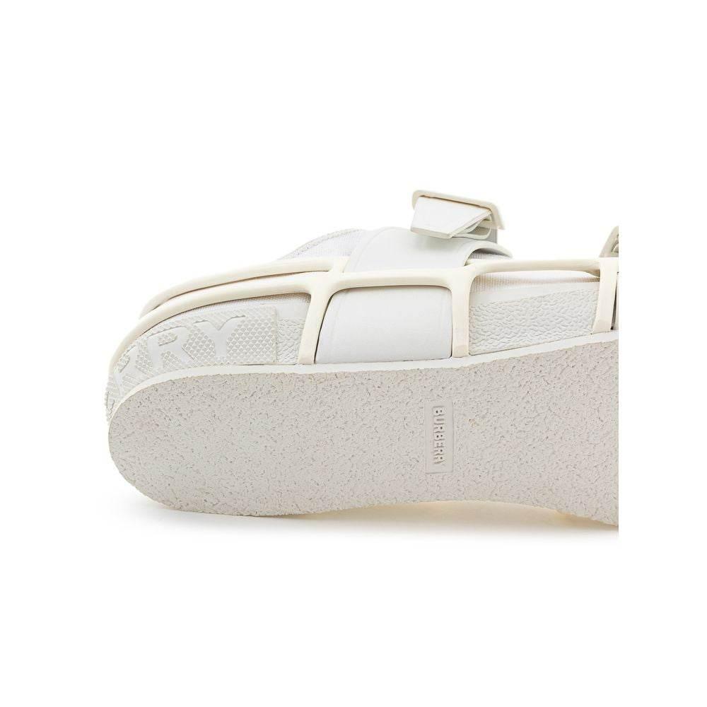 Burberry White Cotton Sneaker - Hilstor
