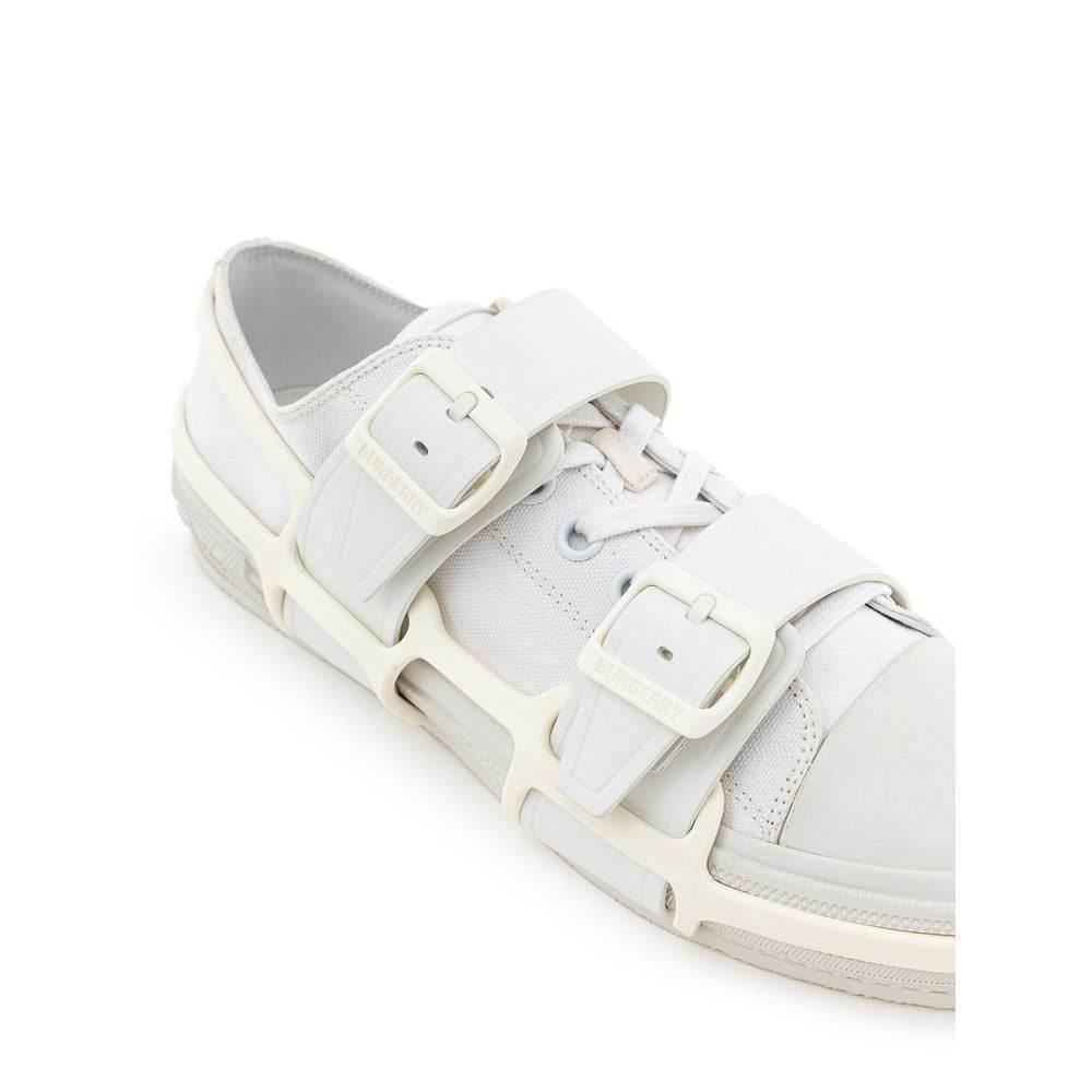 Burberry White Cotton Sneaker - Hilstor