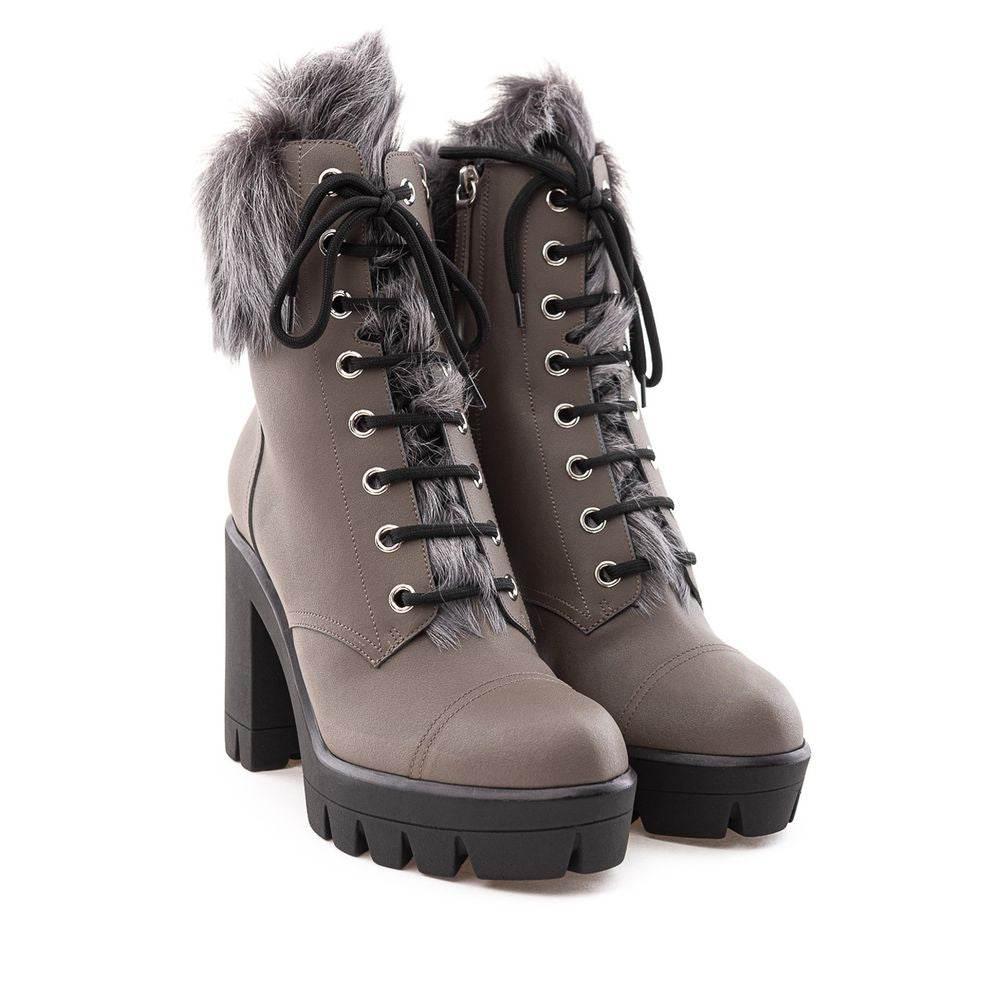 Giuseppe Zanotti Gray Eco Leather Boot - Hilstor