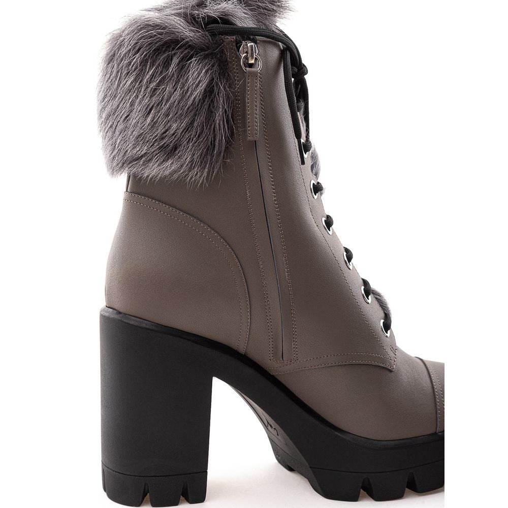 Giuseppe Zanotti Gray Eco Leather Boot - Hilstor