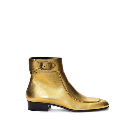 Saint Laurent Gold Leather Boot - Hilstor