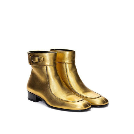 Saint Laurent Gold Leather Boot - Hilstor