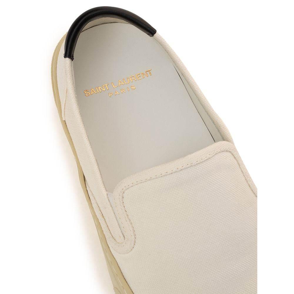 Saint Laurent White Cotton Sneaker - Hilstor