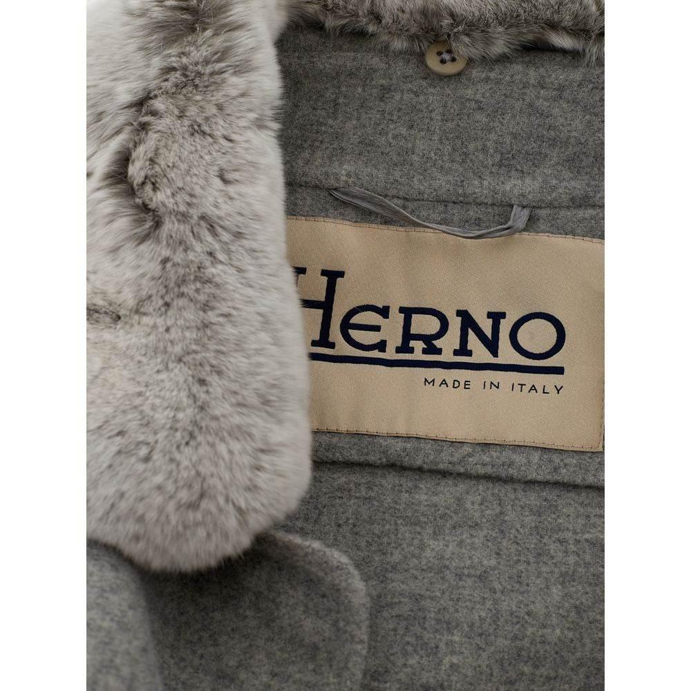 Herno Elegant Gray Wool Jacket for Timeless Style - Hilstor