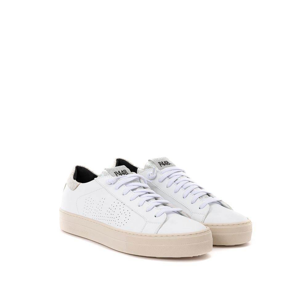 P448 White Leather Sneakers Elegant Casual Footwear - Hilstor