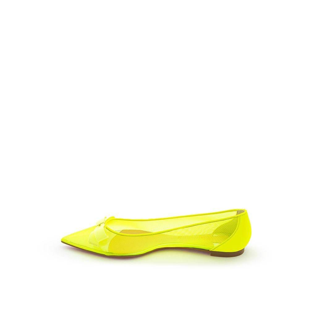 Christian Louboutin Sunshine Yellow Mesh Flat Elegance - Hilstor