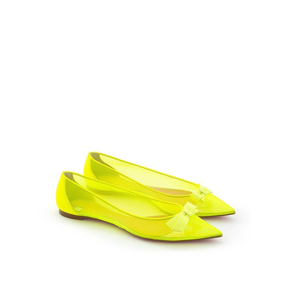 Christian Louboutin Sunshine Yellow Mesh Flat Elegance - Hilstor