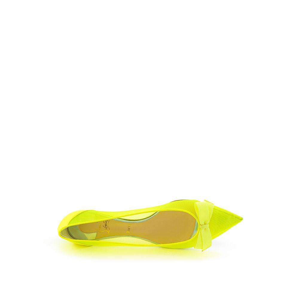 Christian Louboutin Sunshine Yellow Mesh Flat Elegance - Hilstor
