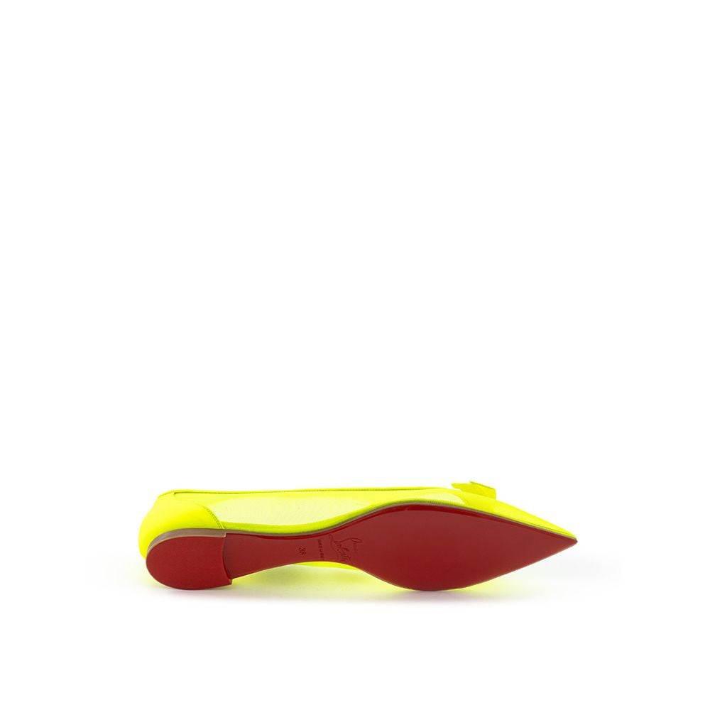 Christian Louboutin Sunshine Yellow Mesh Flat Elegance - Hilstor