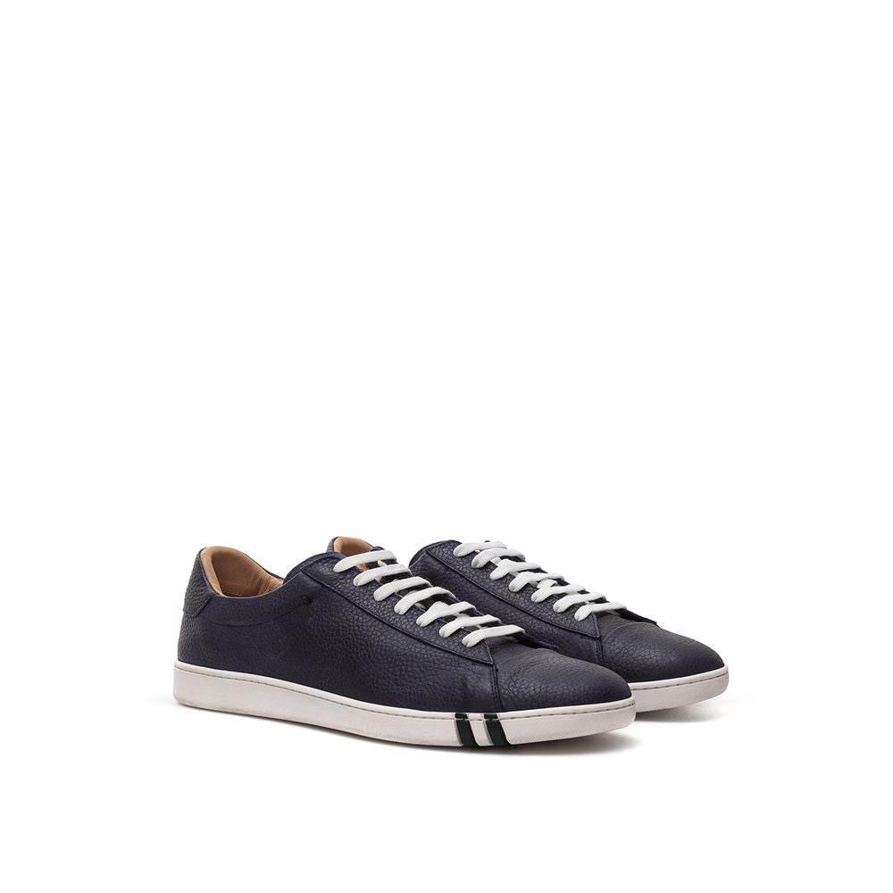 Bally Elegant Blue Leather Sneakers For Men - Hilstor