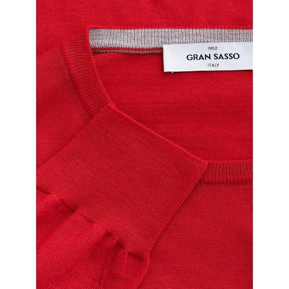 Gran Sasso Elegant Red Wool Sweater for Men - Hilstor