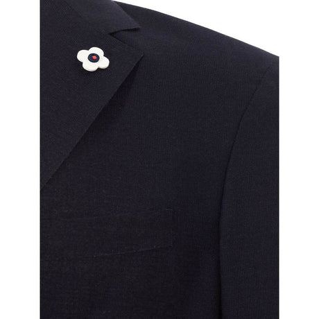 Elegant Blue Cotton Lardini Jacket - Hilstor