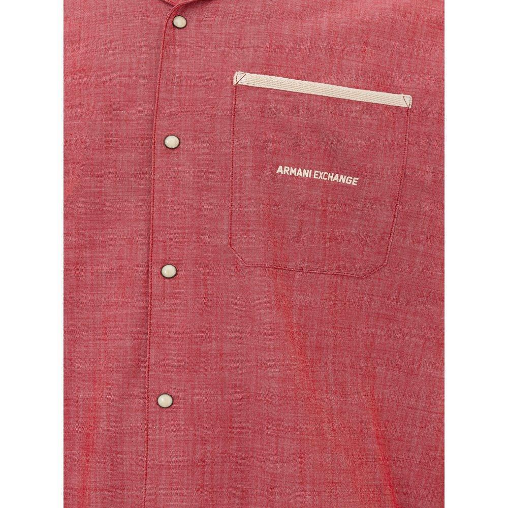 Armani Exchange Crimson Cotton Classic Men's Shirt - Hilstor