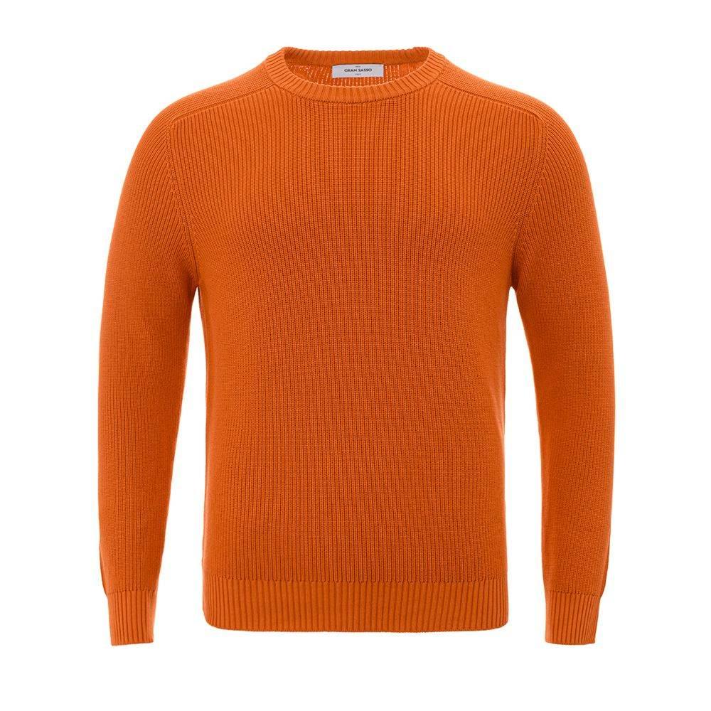 Gran Sasso Italian Cotton Chic Orange Sweater - Hilstor