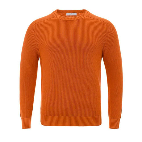 Gran Sasso Italian Cotton Chic Orange Sweater - Hilstor