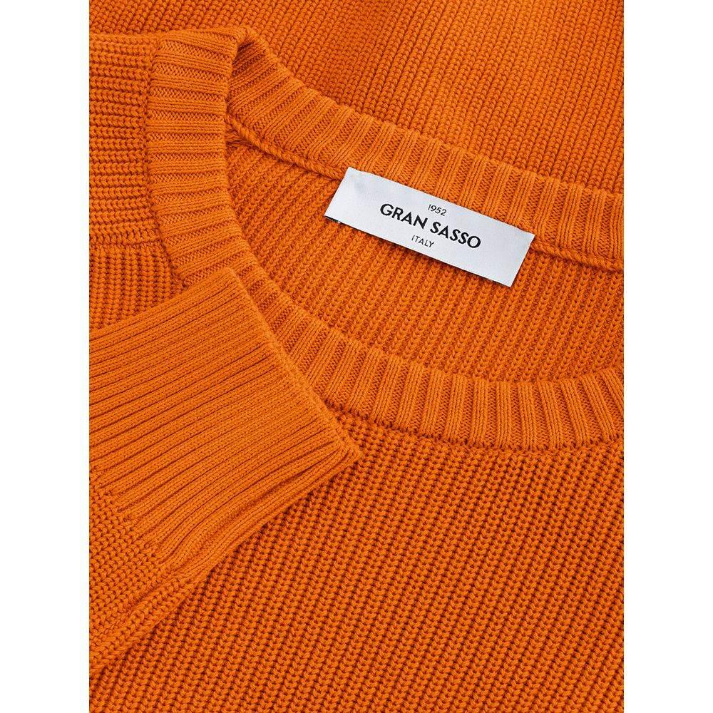 Gran Sasso Italian Cotton Chic Orange Sweater - Hilstor