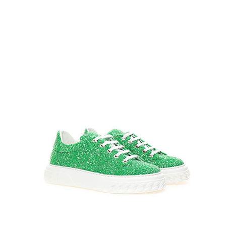 Casadei Emerald Elegance Leather Sneakers - Hilstor
