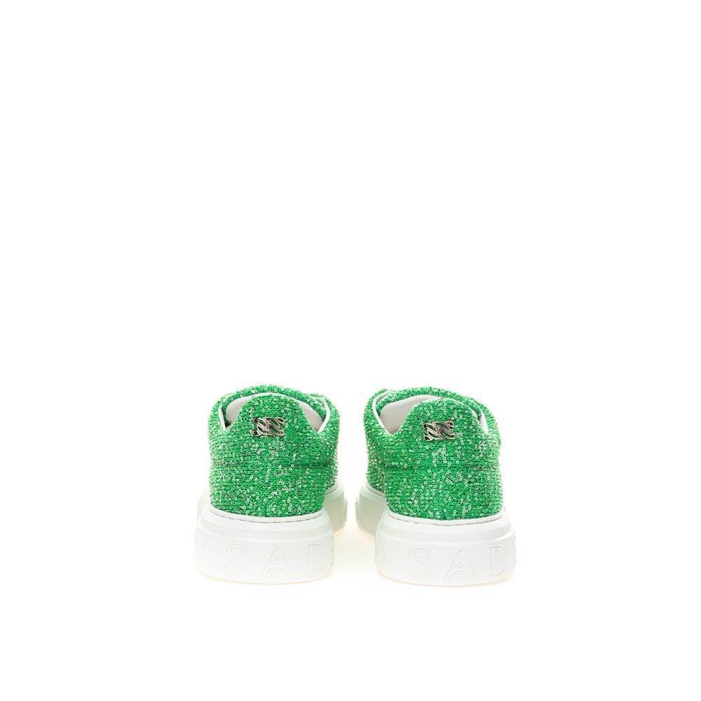 Casadei Emerald Elegance Leather Sneakers - Hilstor