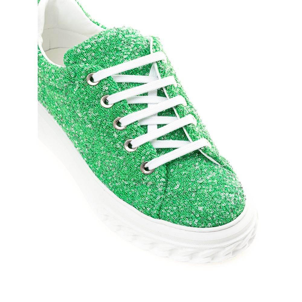 Casadei Emerald Elegance Leather Sneakers - Hilstor