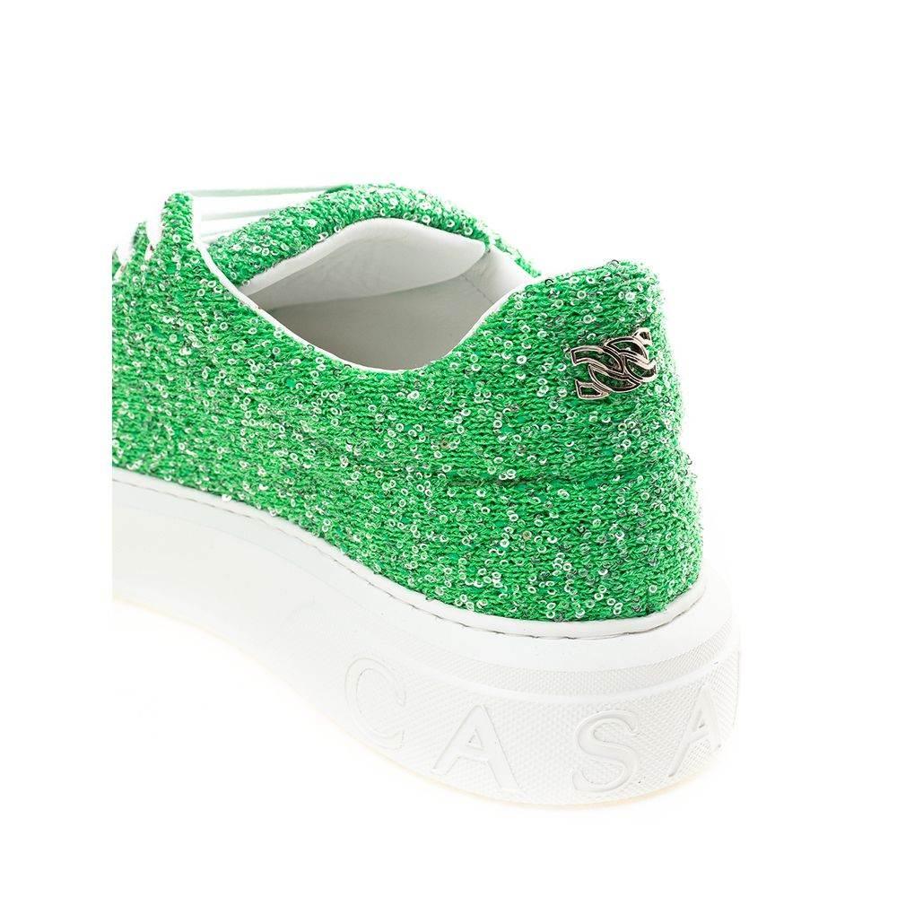 Casadei Emerald Elegance Leather Sneakers - Hilstor