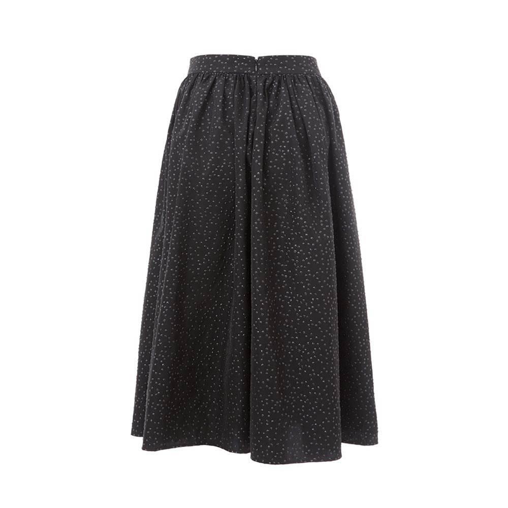 Lardini Elegant Black Polyethylene Midi Skirt - Hilstor