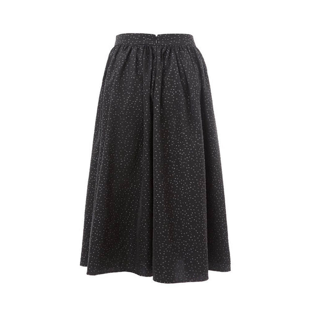 Lardini Elegant Black Polyethylene Midi Skirt - Hilstor