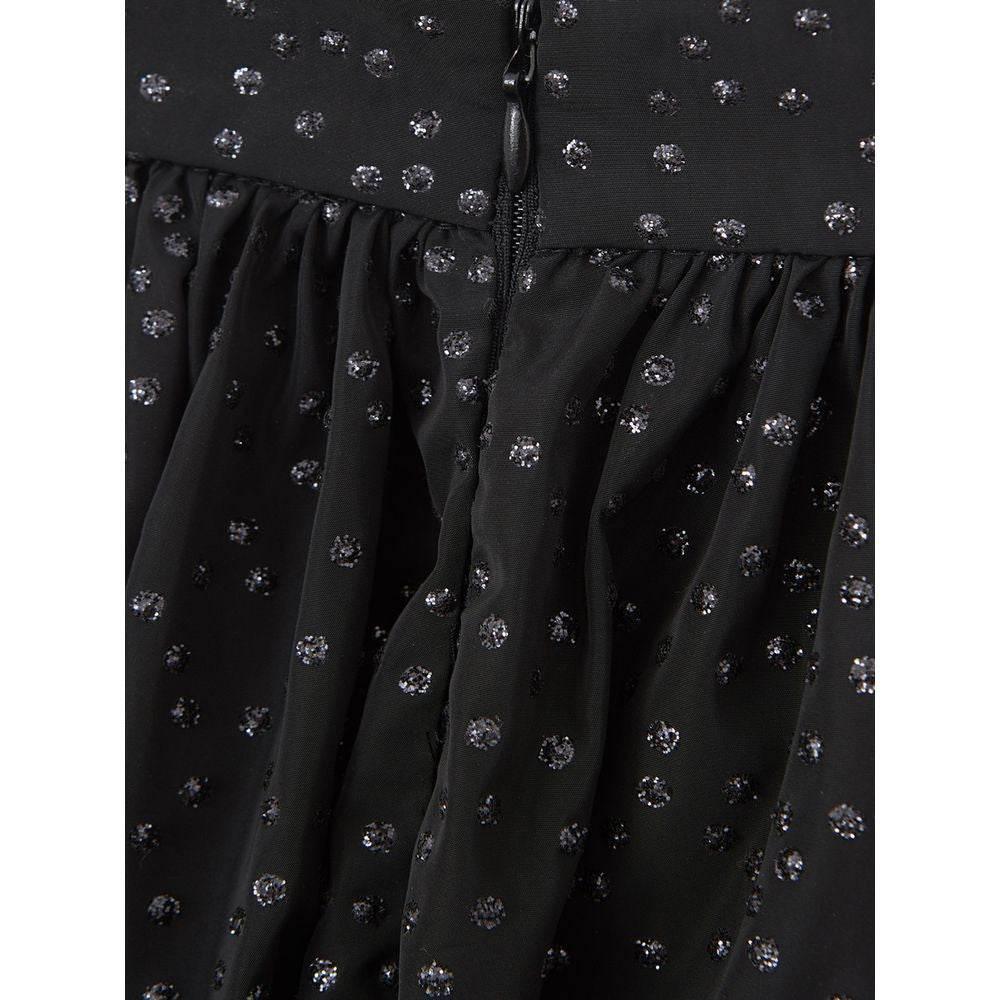 Lardini Elegant Black Polyethylene Midi Skirt - Hilstor