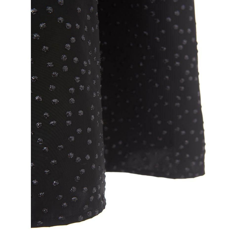 Lardini Elegant Black Polyethylene Midi Skirt - Hilstor