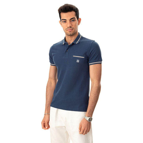 Corneliani Elegant Blue Italian Cotton Polo Shirt - Hilstor