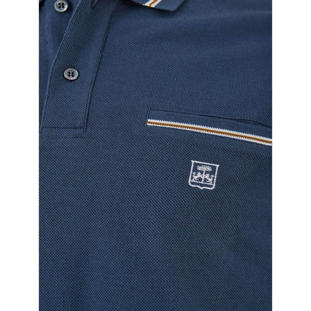 Corneliani Elegant Blue Italian Cotton Polo Shirt - Hilstor