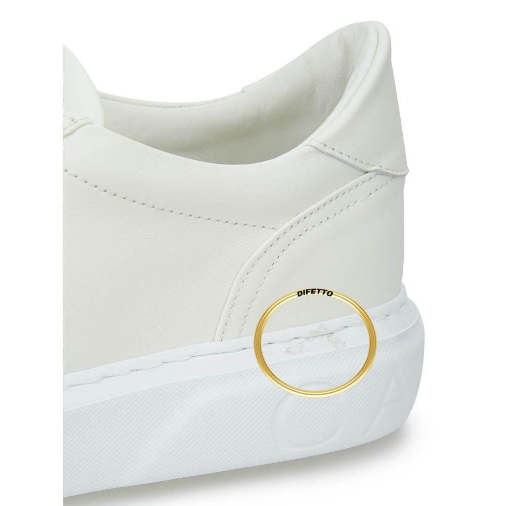 Casadei Sleek White Leather Sneakers - Hilstor