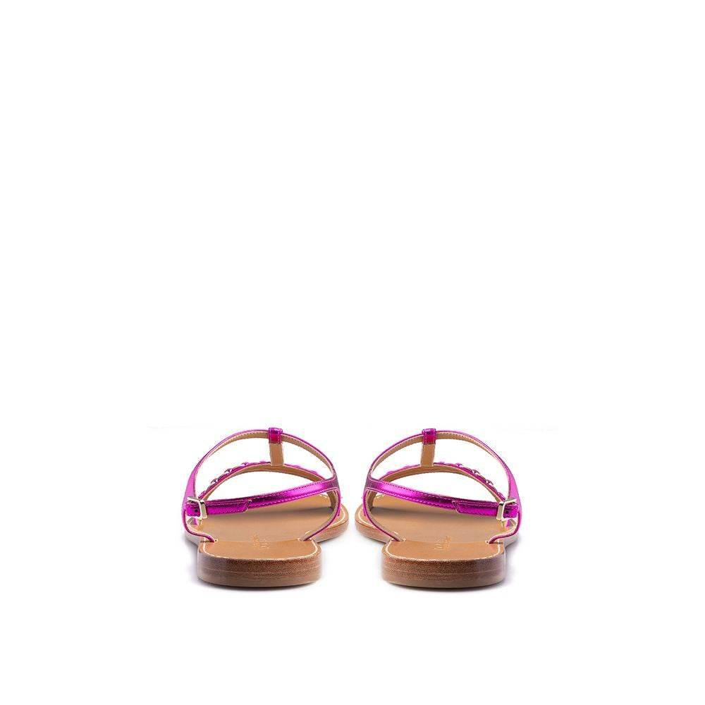 Salvatore Ferragamo Purple Leather Sandal - Hilstor