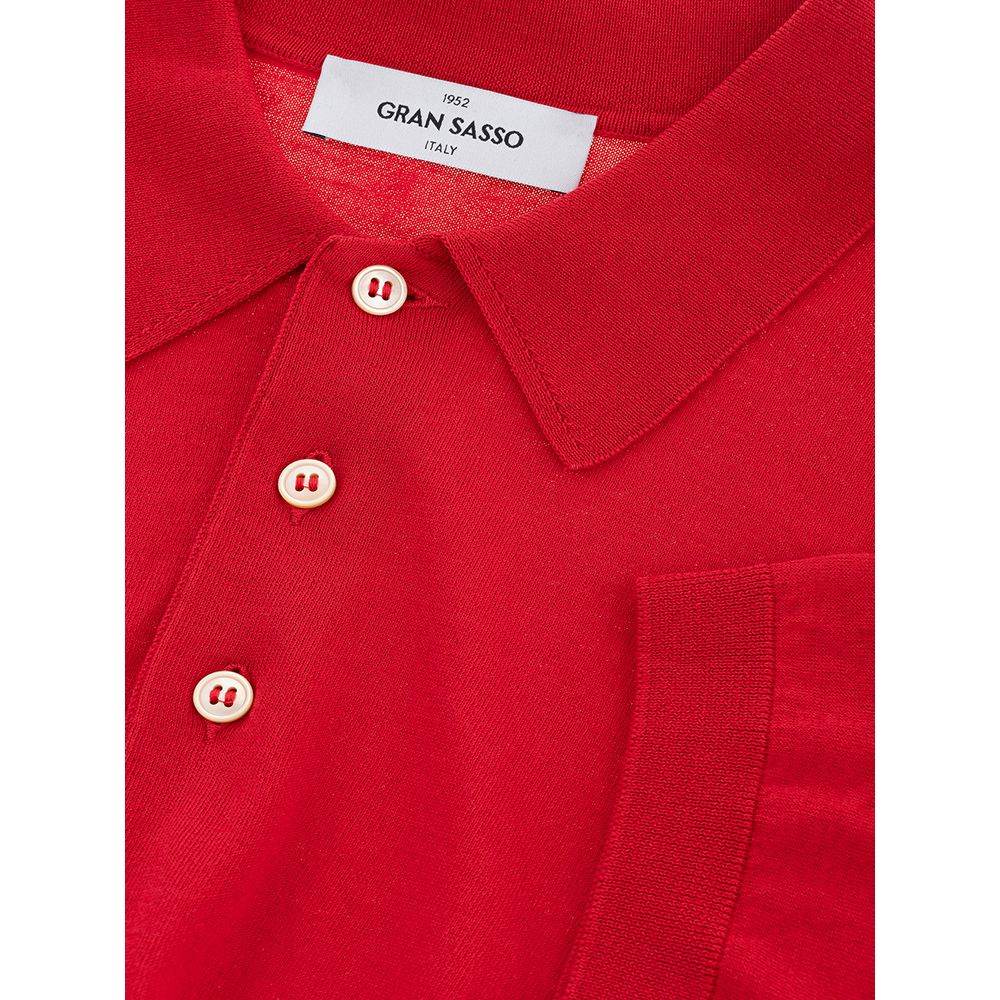 Gran Sasso Elegant Italian Cotton Polo Shirt in Vibrant Red - Hilstor