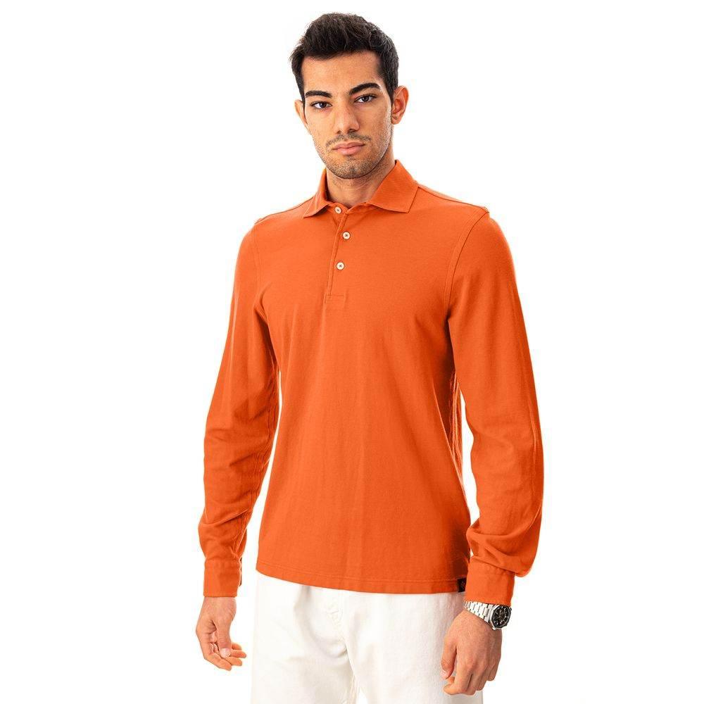 Gran Sasso Elegant Orange Cotton Polo for Men - Hilstor