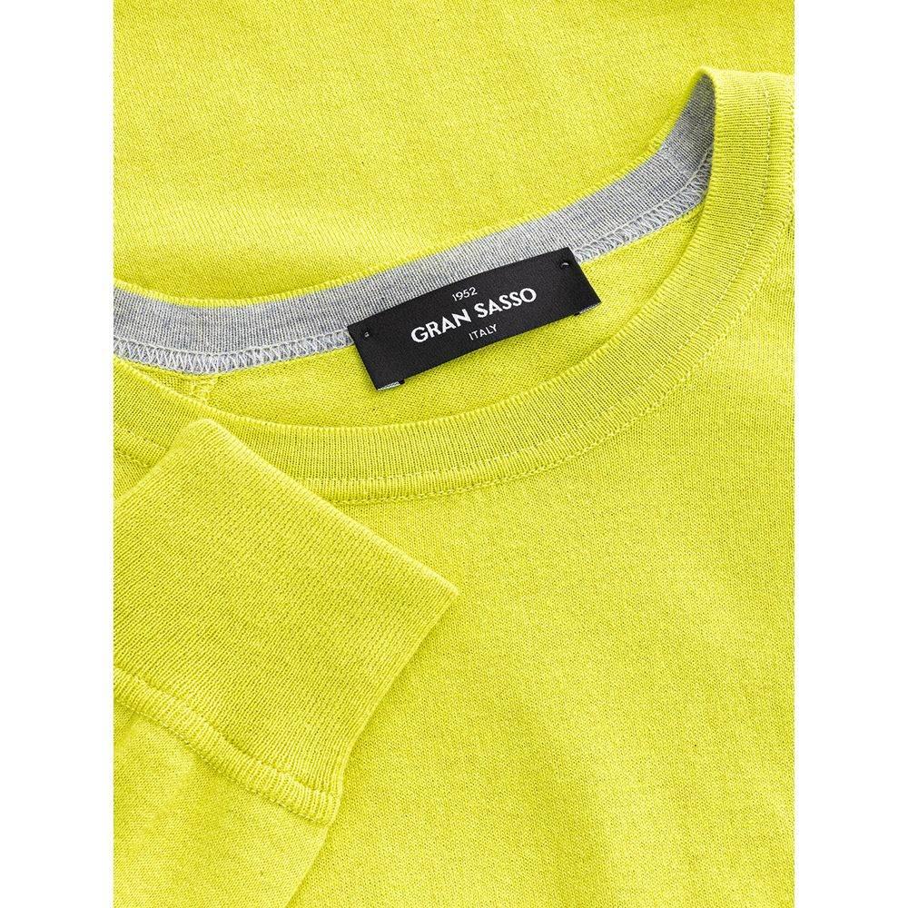 Gran Sasso Sunny Yellow Italian Cotton Sweater - Hilstor