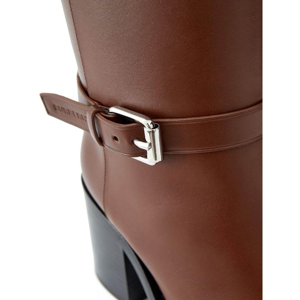 Burberry Brown Leather Boot - Hilstor