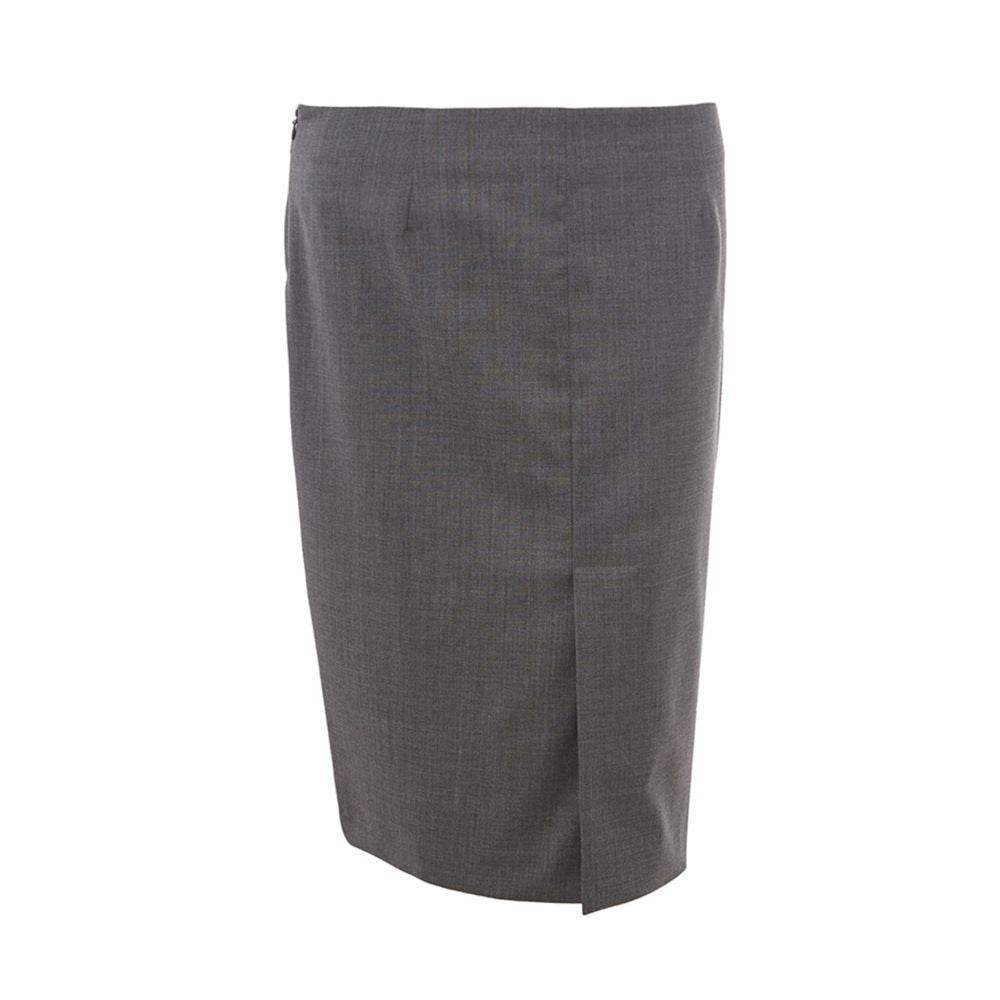 Lardini Chic Gray Wool Pencil Skirt - Hilstor