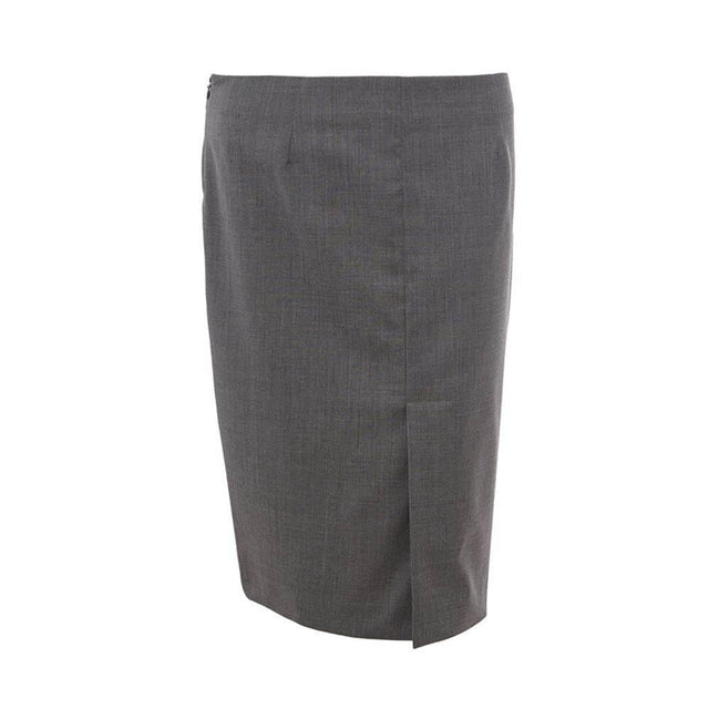 Lardini Chic Gray Wool Pencil Skirt - Hilstor