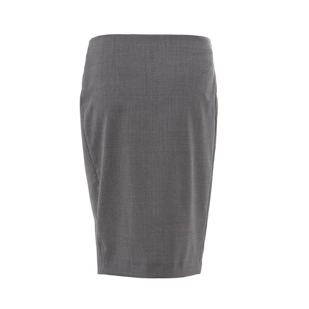 Lardini Chic Gray Wool Pencil Skirt - Hilstor