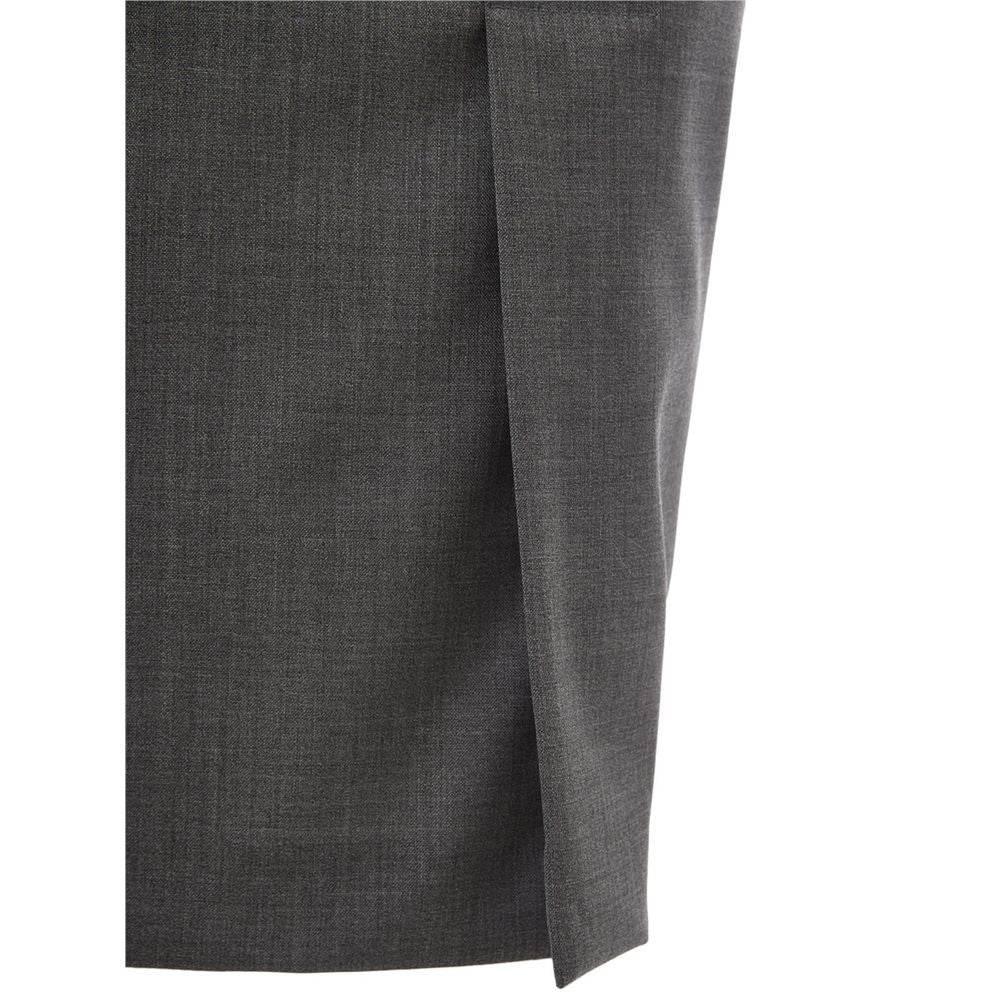 Lardini Chic Gray Wool Pencil Skirt - Hilstor