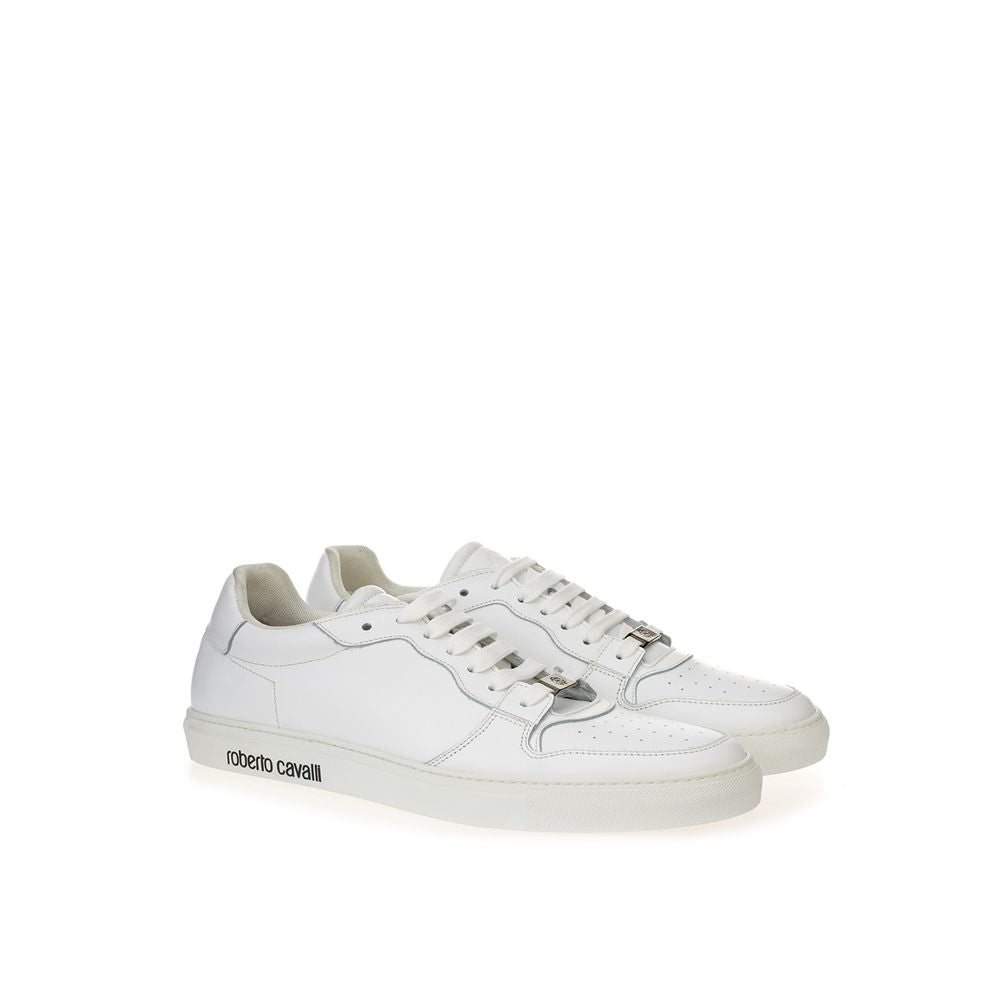 Roberto Cavalli Sneaker i hvid læder