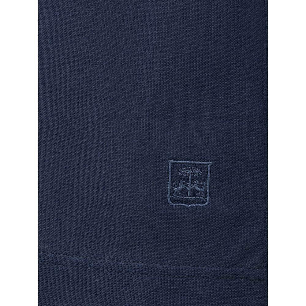 Corneliani Blue Cotton Polo Shirt - Hilstor