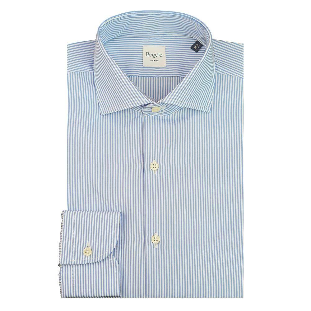 Bagutta Light Blue Cotton Men Shirt - Hilstor