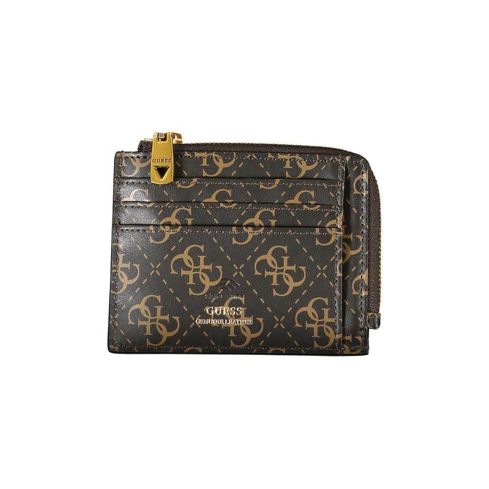 Guess Jeans Elegant Brown Leather Wallet with Ample Space - Hilstor
