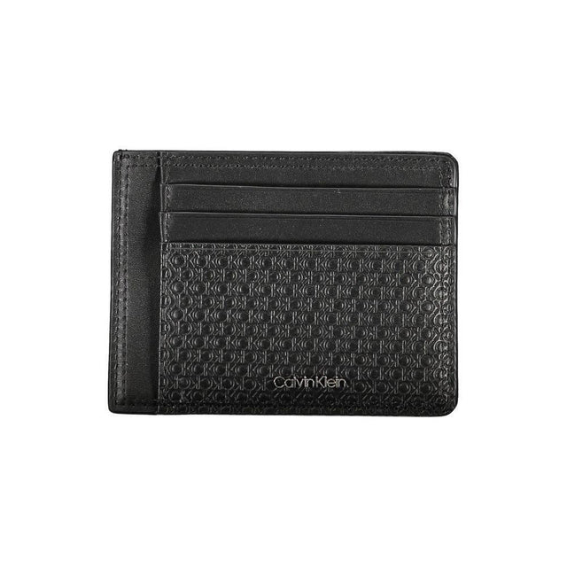 Calvin Klein Sleek Black Leather Coin Purse with Card Holder - Hilstor