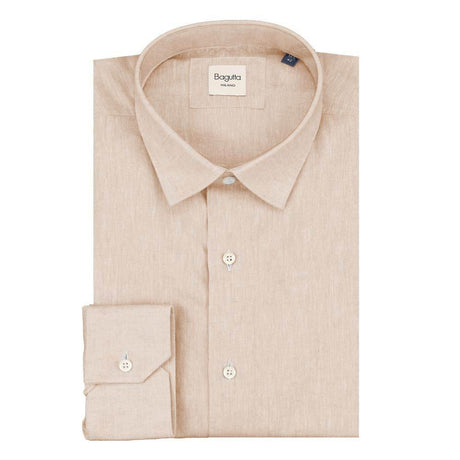 Bagutta Beige Linen Men Shirt - Hilstor