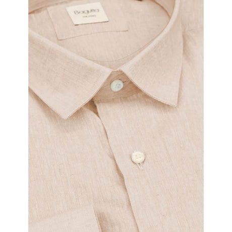 Bagutta Beige Linen Men Shirt - Hilstor