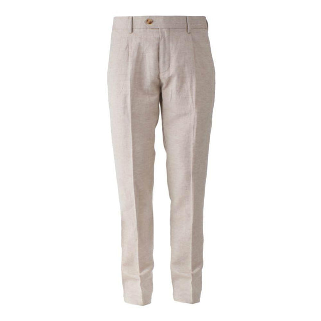 Yes Zee Beige Linen Jeans & Pant - Hilstor