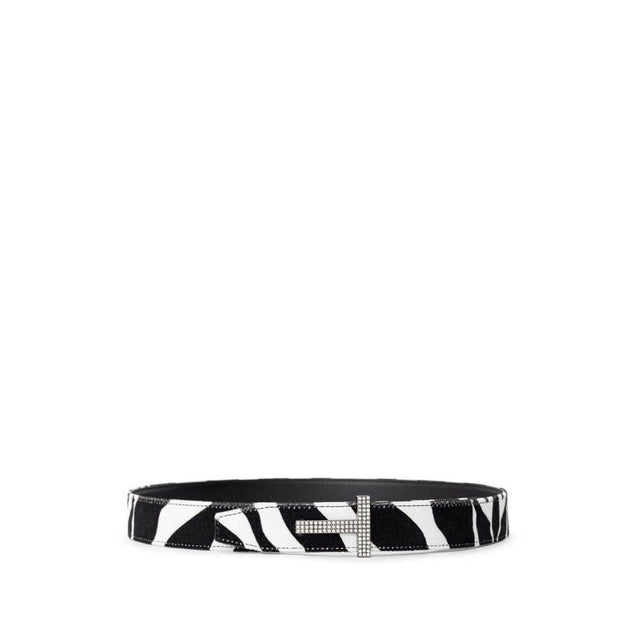 Tom Ford Black And White Leather Belt - Hilstor