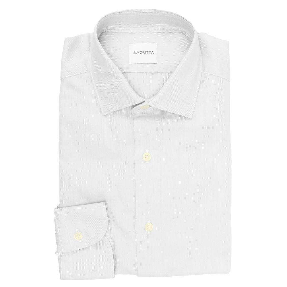 Bagutta White Cotton Men Shirt - Hilstor